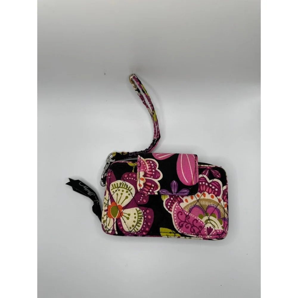 Vera Bradley Floral Card Case Wallet Wristlet Zip‎ Around